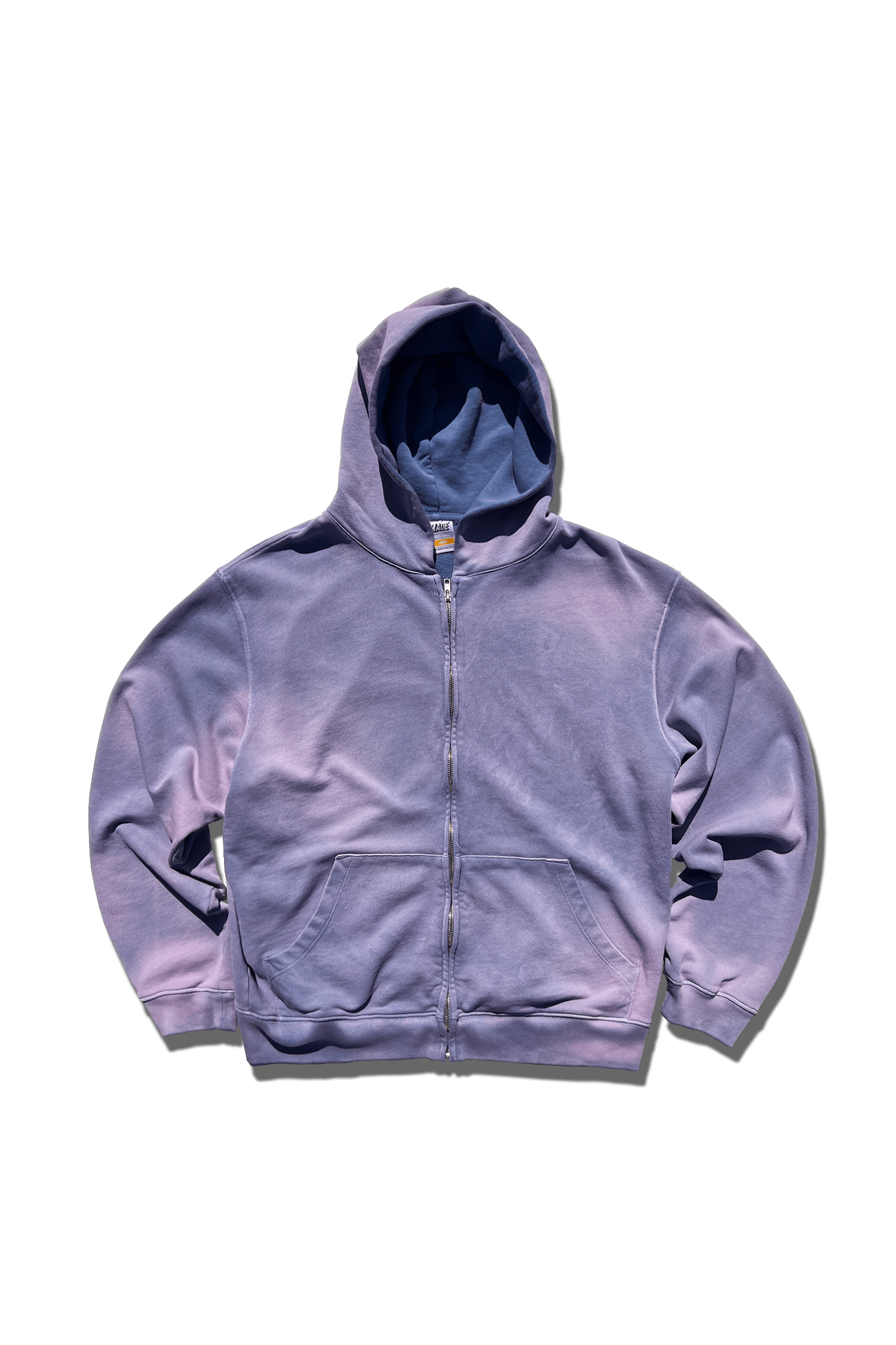 Relaxed fit tie-dye zip-through hoodie