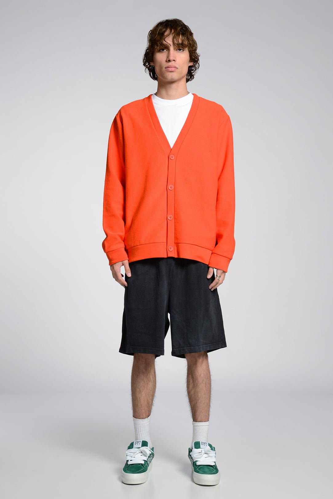 Exclusive Freshman Corduroy Cardigan - Blood Orange