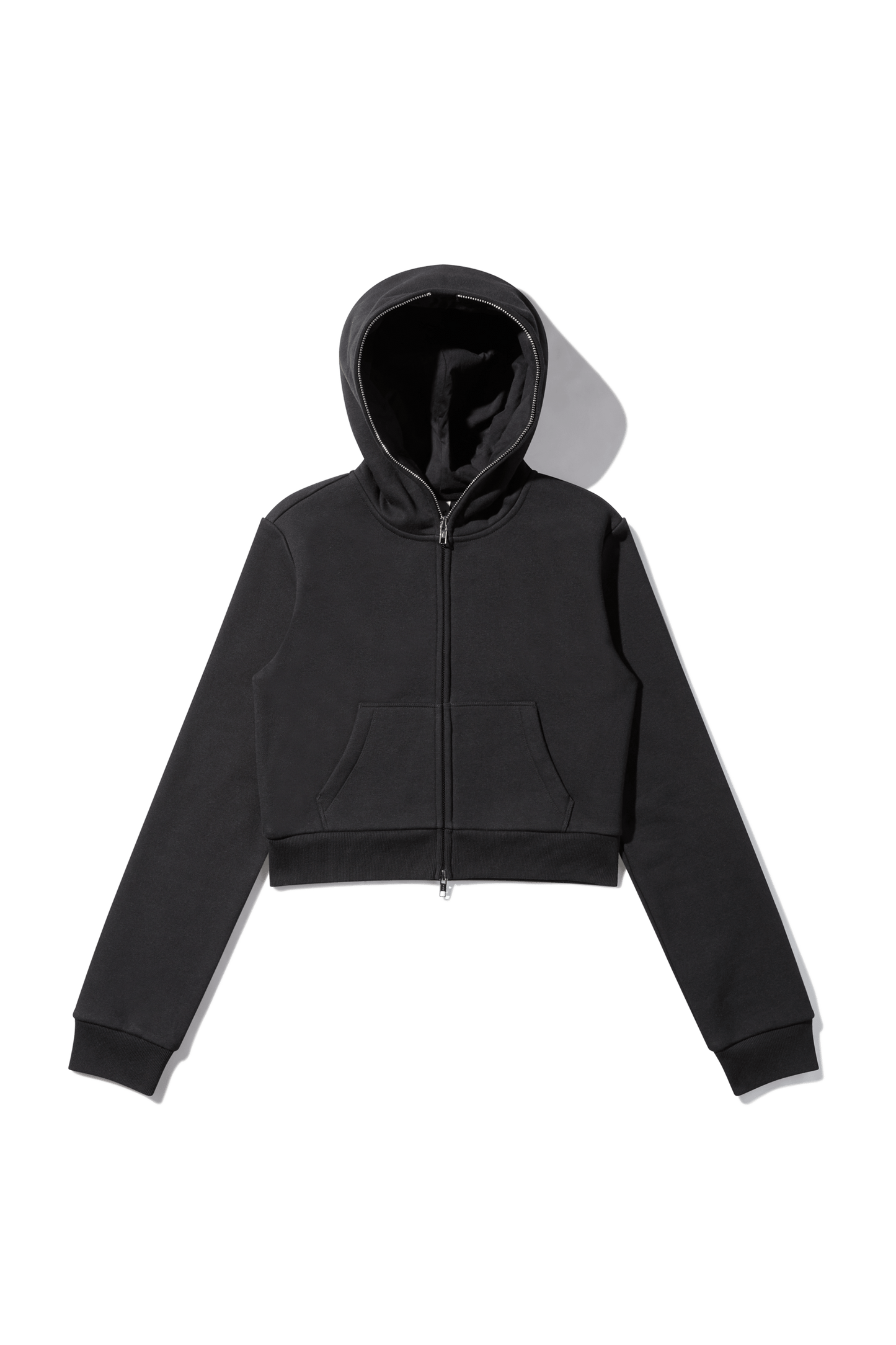 Cropped Full Zip Body Bag Hoodie