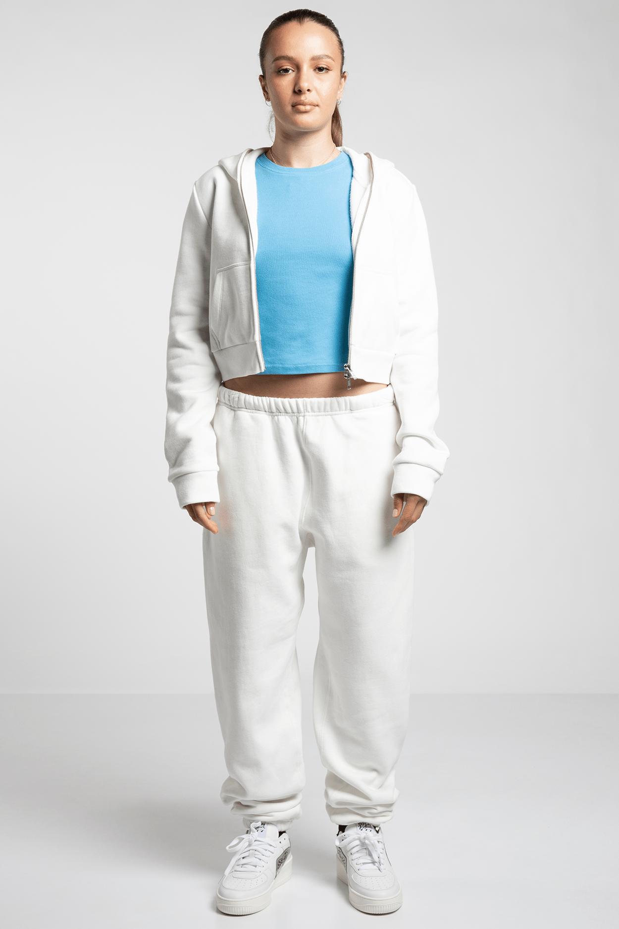 Ready to Dye Cropped Full Zip Body Bag Hoodie