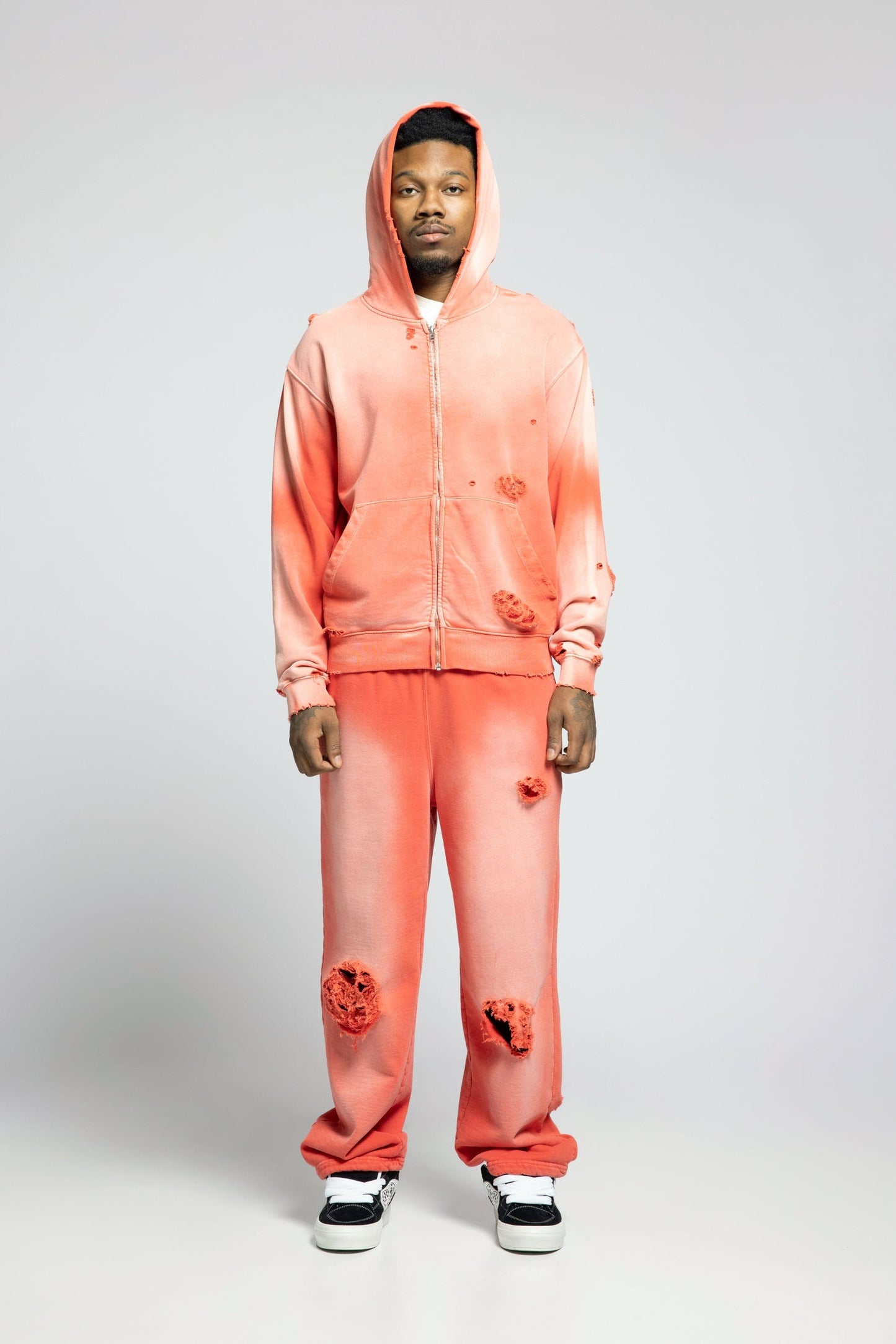 Exclusive Cross Country Zip Hoodie - Distressed Blood Orange Slushie