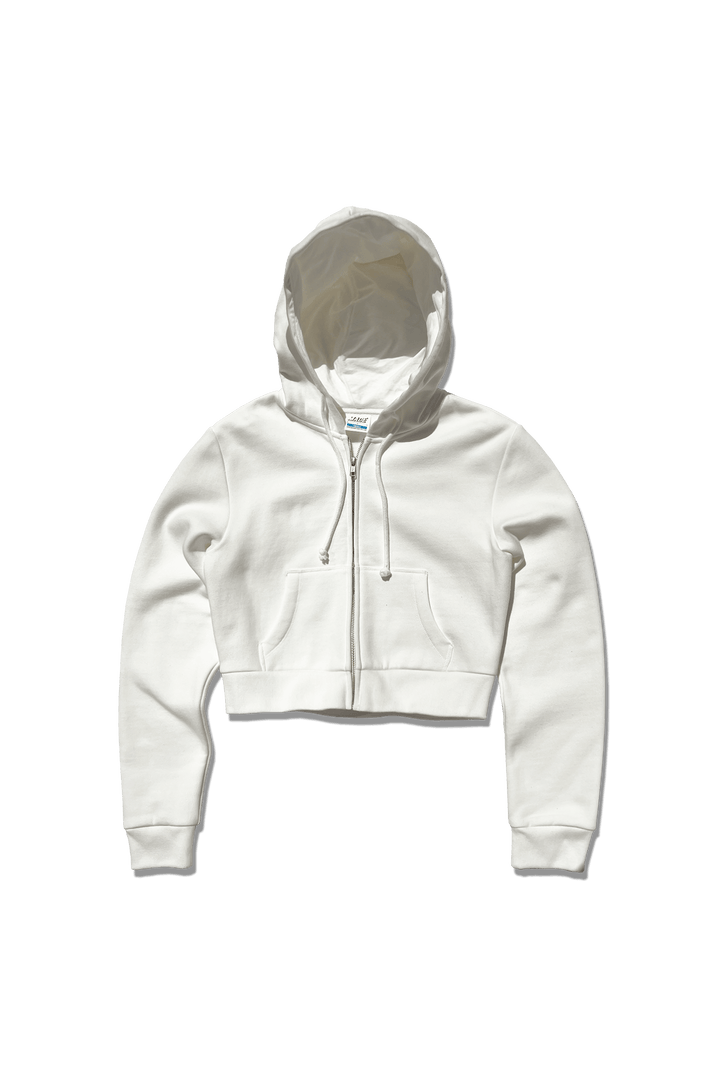 Cropped Zip Up Drawstring Hoodie