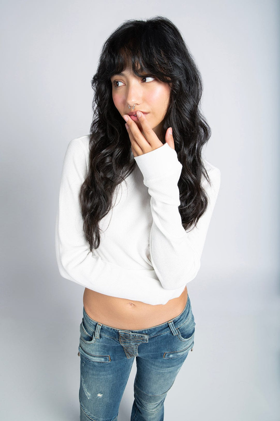 Cropped Thermal Longsleeve Tee