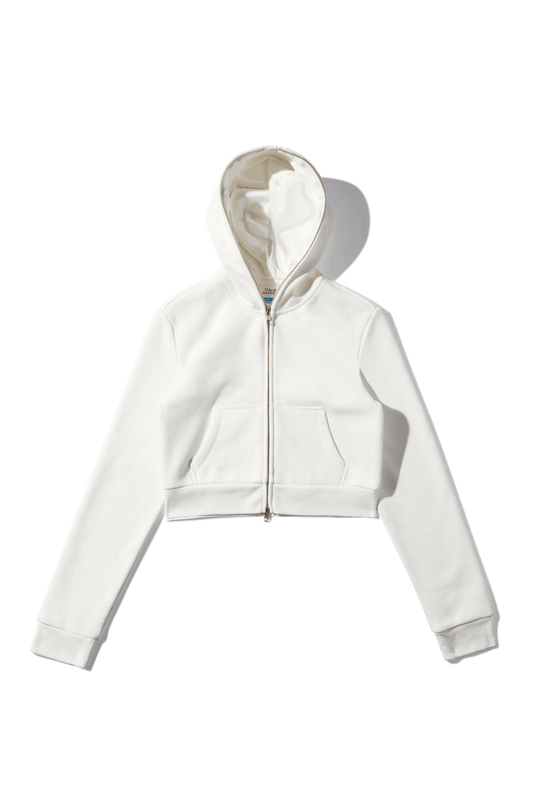 Ready To Dye Cropped Full Zip Body Bag Hoodie