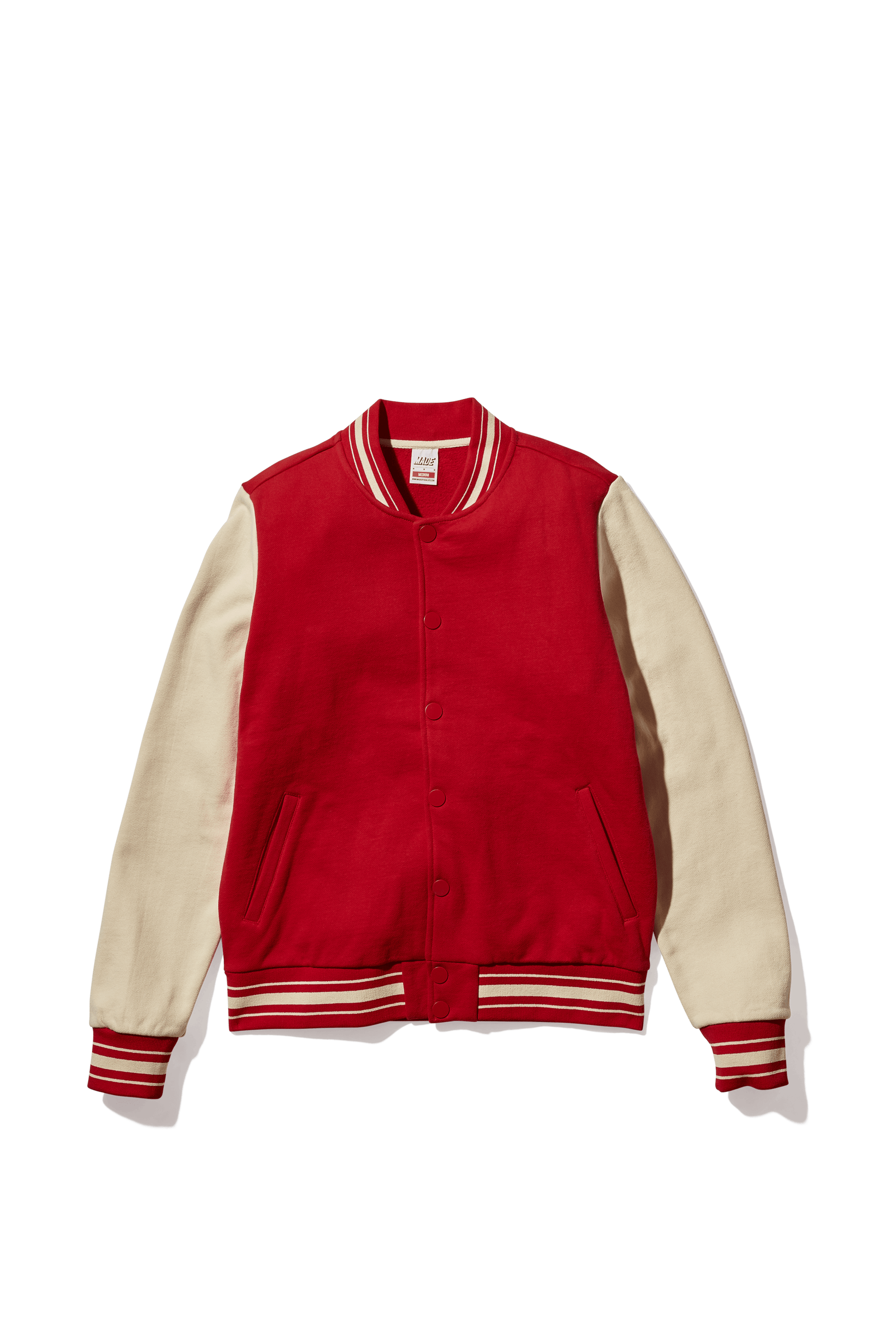 Red And Cream Baseball Varsity Jacket - Maker of Jacket